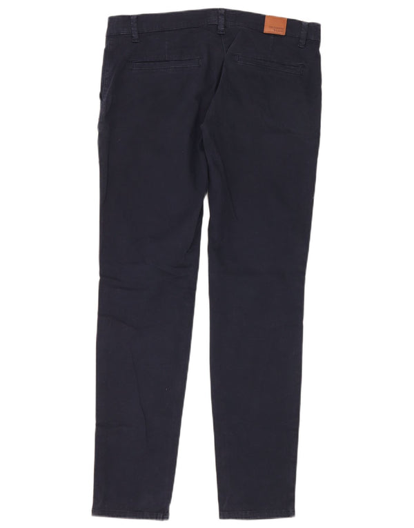 Trussardi Womens Slim Chino Trousers IT 40 Small W26 L29 Navy Blue Cotton