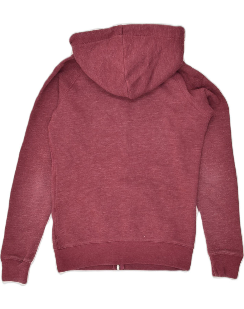 JACK WILLS Womens Zip Hoodie Sweater UK 8 Small Burgundy Cotton | Vintage Jack Wills | Thrift | Second-Hand Jack Wills | Used Clothing | Messina Hembry 