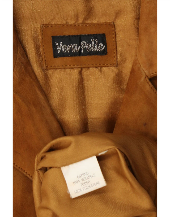 VINTAGE Womens Suede Jacket UK 18 XL Brown Leather