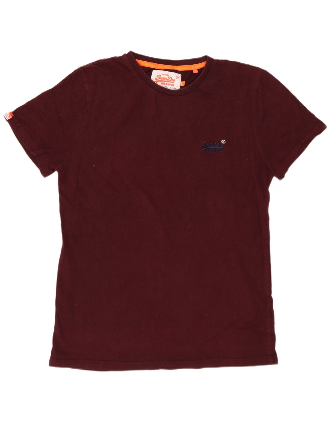 SUPERDRY Mens T-Shirt Top Large Maroon Cotton