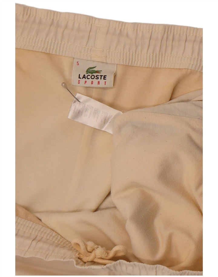 Lacoste Mens Sport Shorts Size 5 Large  Off White Colourblock Polyester
