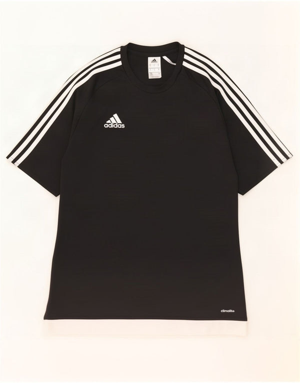 Adidas Mens Climalite T-Shirt Top Medium Black Colourblock Polyester