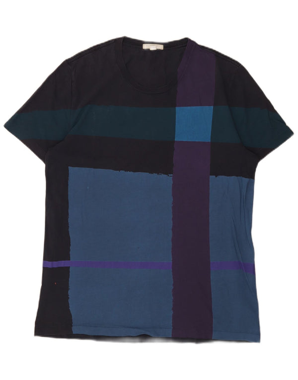 Burberry Mens BRIT T-Shirt Top Large Multicoloured Colourblock Cotton