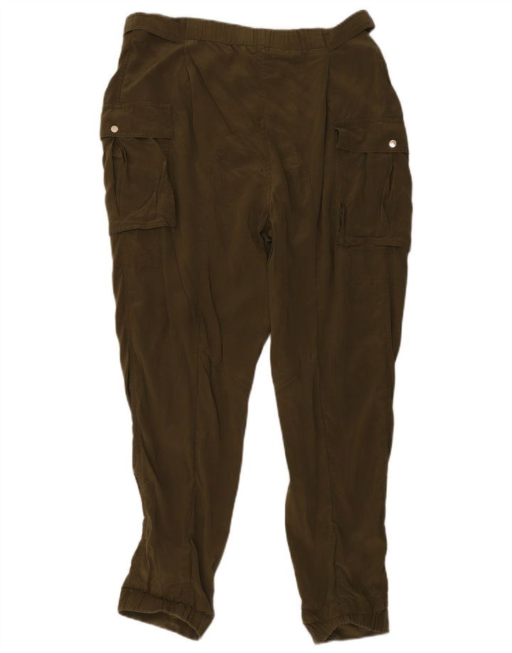 Ted Baker Womens High Waist Cargo Trousers Size 3 Medium W34 L28 Khaki