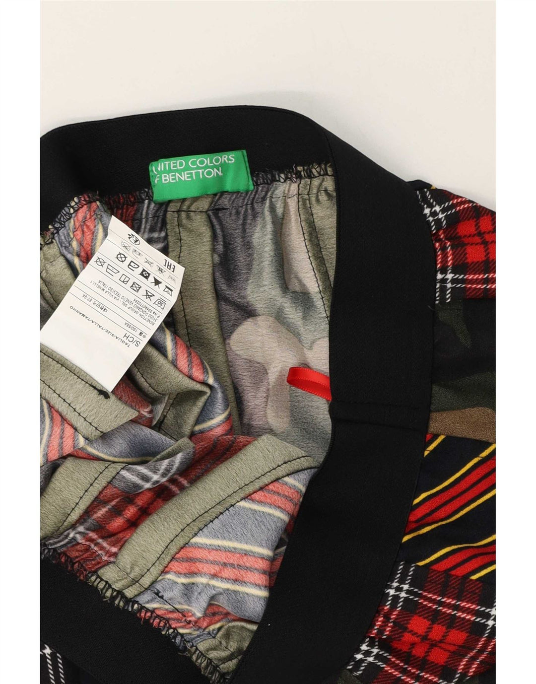 Benetton Womens A-Line Skirt Small W26 Multicoloured Camouflage Polyester