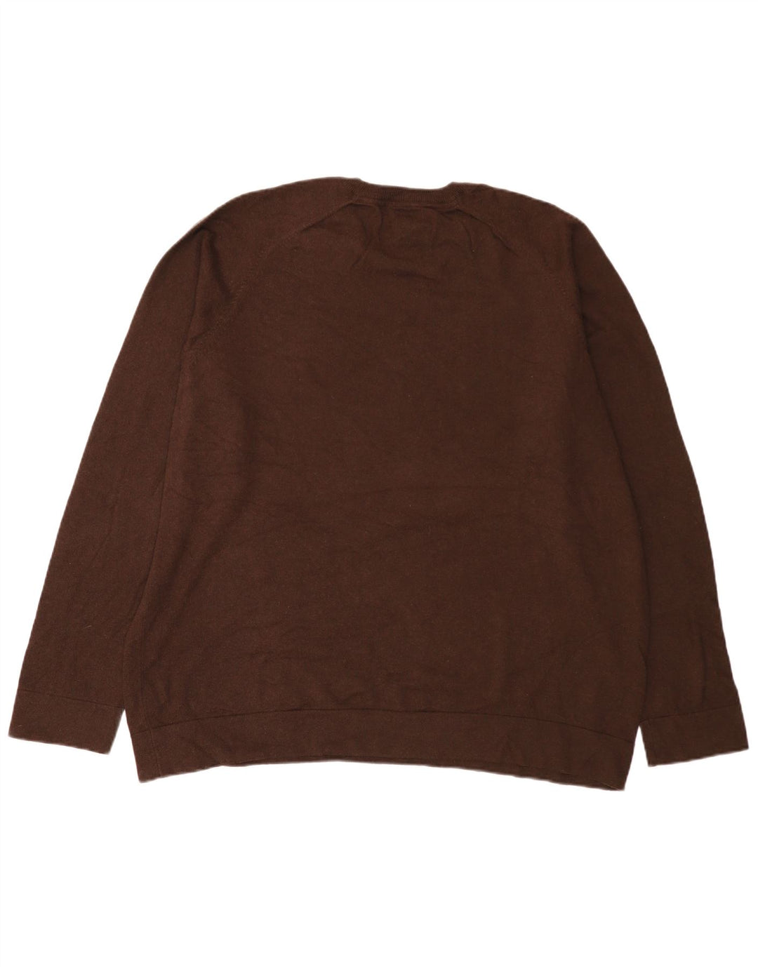 L.L.Bean Mens Crew Neck Jumper Sweater 2XL Brown Cotton