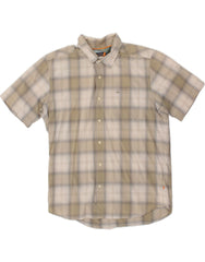 QUIKSILVER Mens Short Sleeve Shirt XL Grey Check Cotton