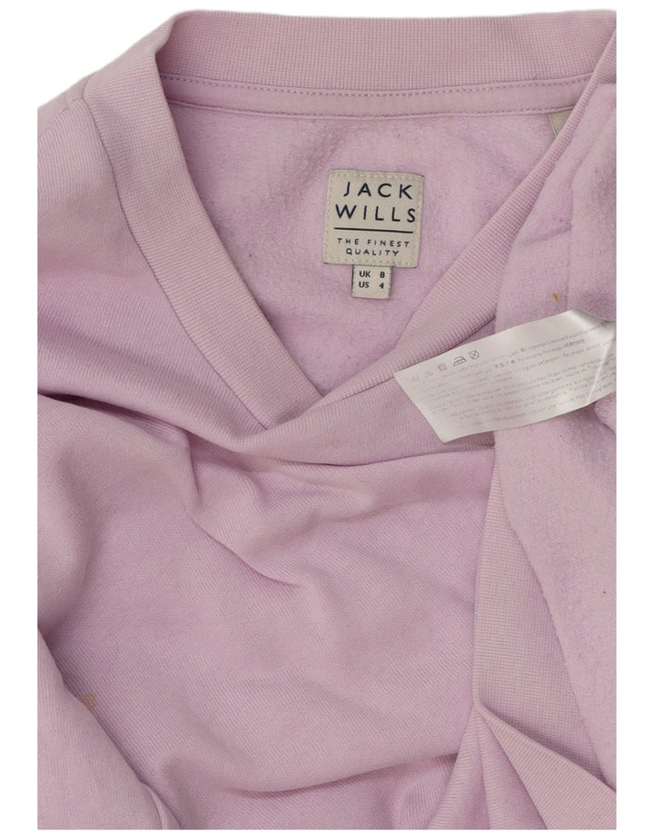 Jack Wills Womens Sweatshirt Jumper UK 8 Small Purple Cotton