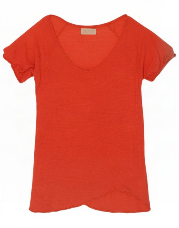 Zara Womens T-Shirt Top UK 14 Medium Red