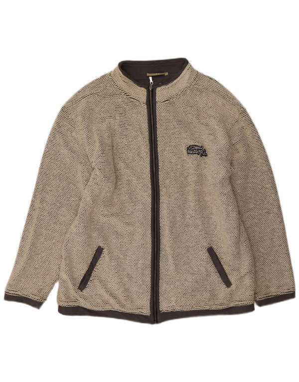 Weird Fish Mens Tracksuit Top Jacket Large Beige Cotton
