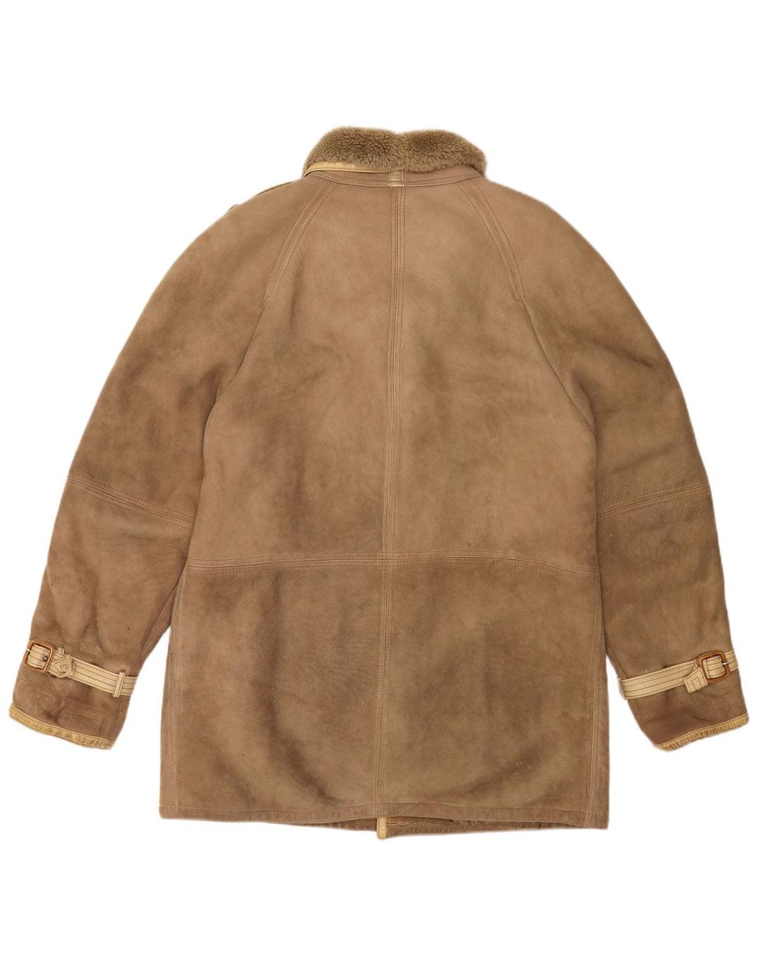 Vintage Mens Shearling Jacket IT 52 XL Beige Shearling