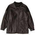 Vintage Womens Leather Jacket EU 44 XL Black Leather