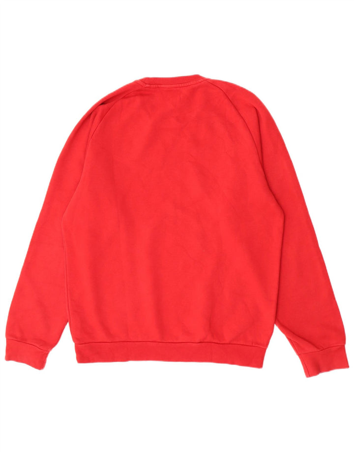 Adidas Mens Sweatshirt Jumper Medium Red Cotton
