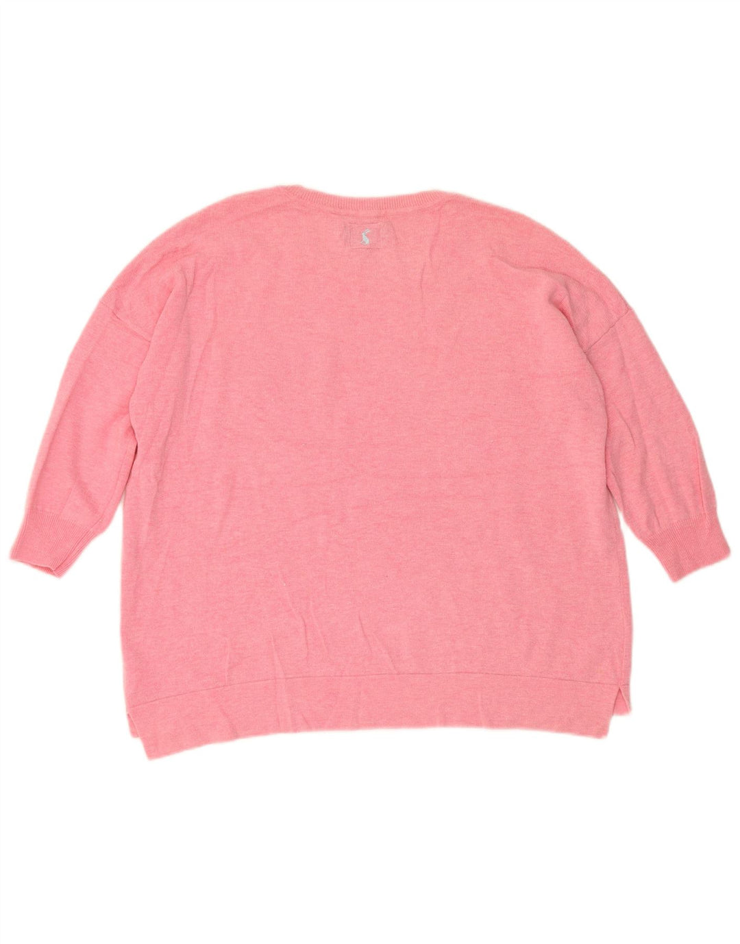 Joules Womens Oversized Crew Neck Jumper Sweater UK 14 Large Pink Polyamide