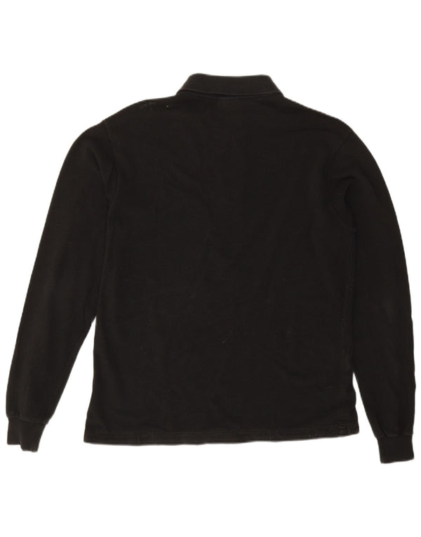 Lacoste Mens Long Sleeve Polo Shirt Size 4 Medium Black Cotton