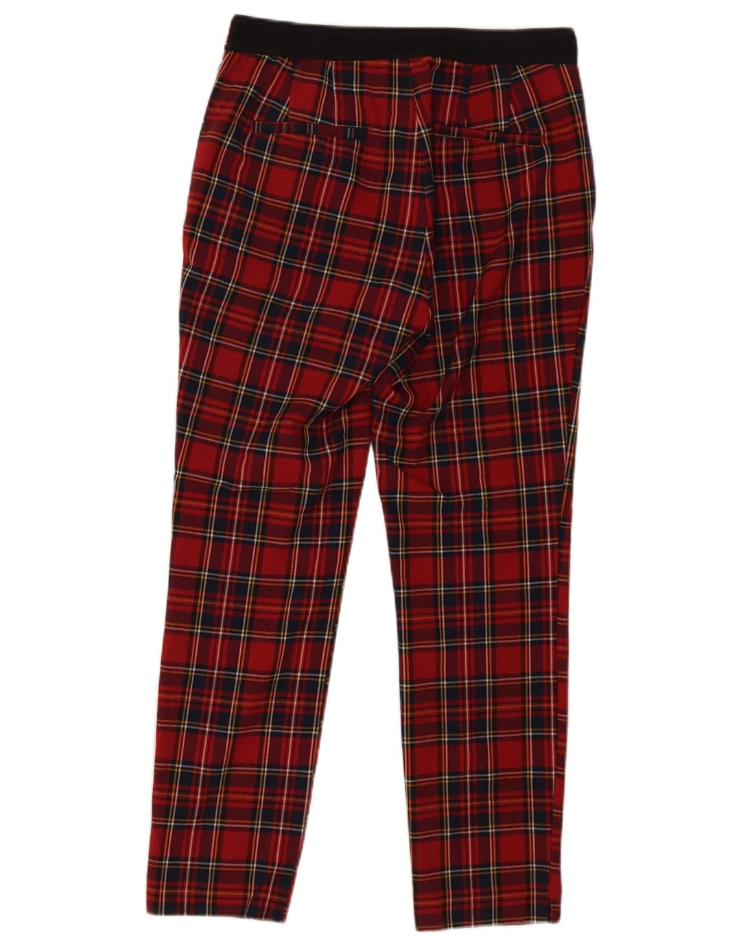 Zara Womens Skinny Chino Trousers Medium W28 L26 Red Check Polyester