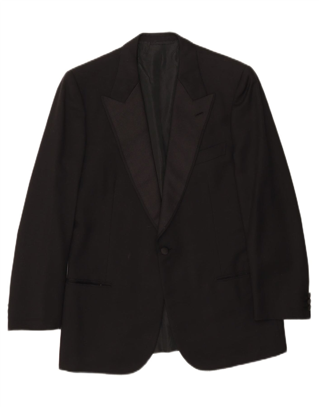 Bresci Mens 1 Button Blazer Jacket UK 40 Large Black Wool