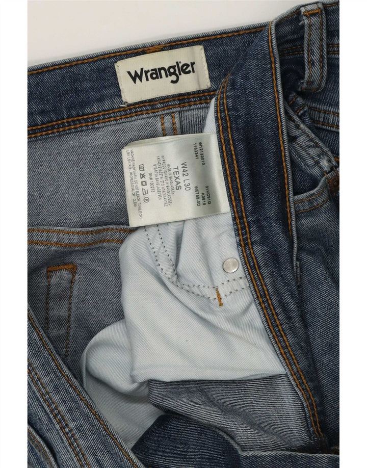 Wrangler Mens Texas Straight Jeans W42 L30 Blue Cotton