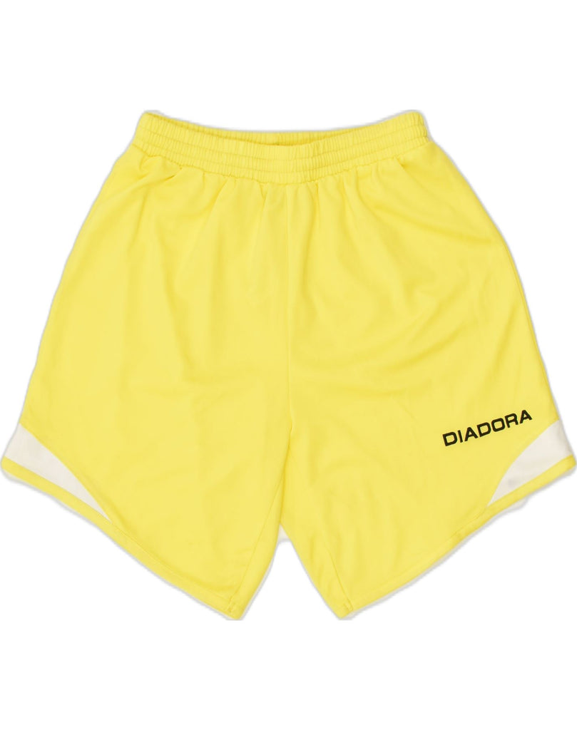 DIADORA Womens Sport Shorts UK 6 Small Yellow Polyester | Vintage Diadora | Thrift | Second-Hand Diadora | Used Clothing | Messina Hembry 