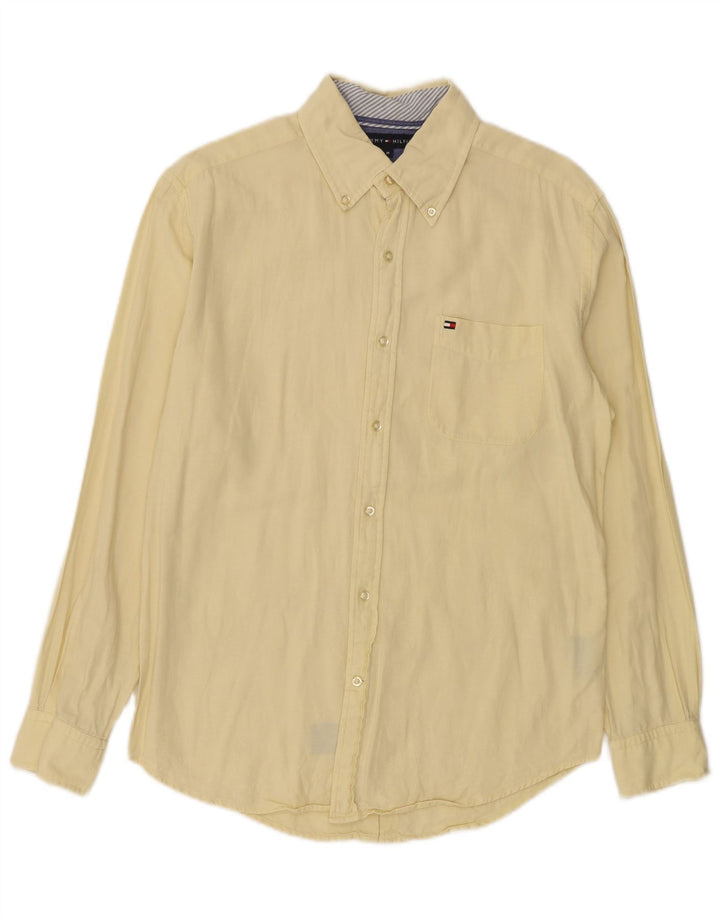 Tommy Hilfiger Mens Shirt Medium Yellow Cotton