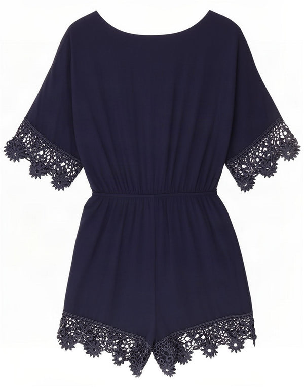 Guess Womens Playsuit UK 8 Small Navy Blue Viscose