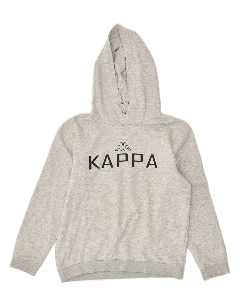 KAPPA Boys Loose Fit Graphic Hoodie Jumper 11-12 Years Grey Cotton | Vintage Kappa | Thrift | Second-Hand Kappa | Used Clothing | Messina Hembry 