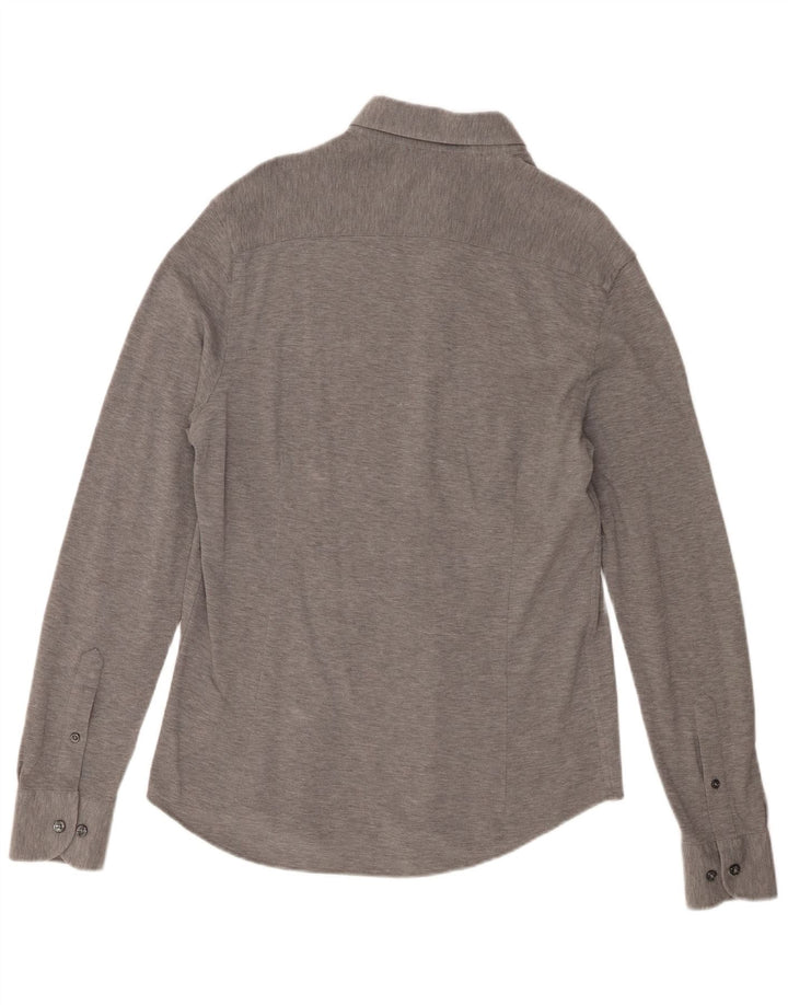 Massimo Dutti Mens Shirt Medium Grey Flecked