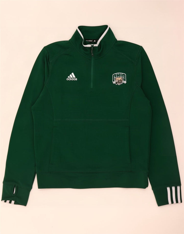 Adidas Mens Ohio Zip Neck Sweatshirt Jumper Medium Green