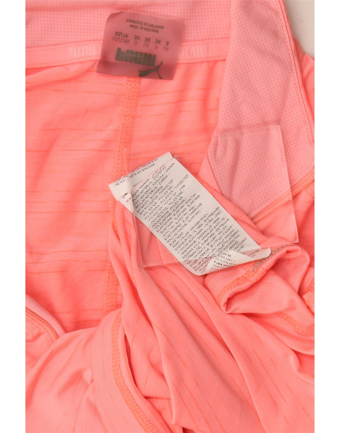 PUMA Womens Zip Neck Top Long Sleeve UK 8 Small Pink Polyester