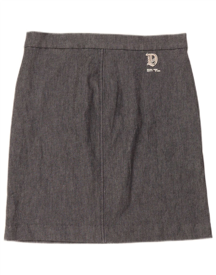 Diesel Womens Mini Skirt W27 Small Grey Polyester