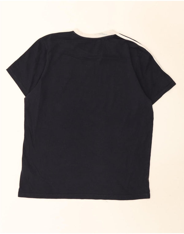 Adidas Womens T-Shirt Top UK 12/14 Medium Navy Blue Cotton