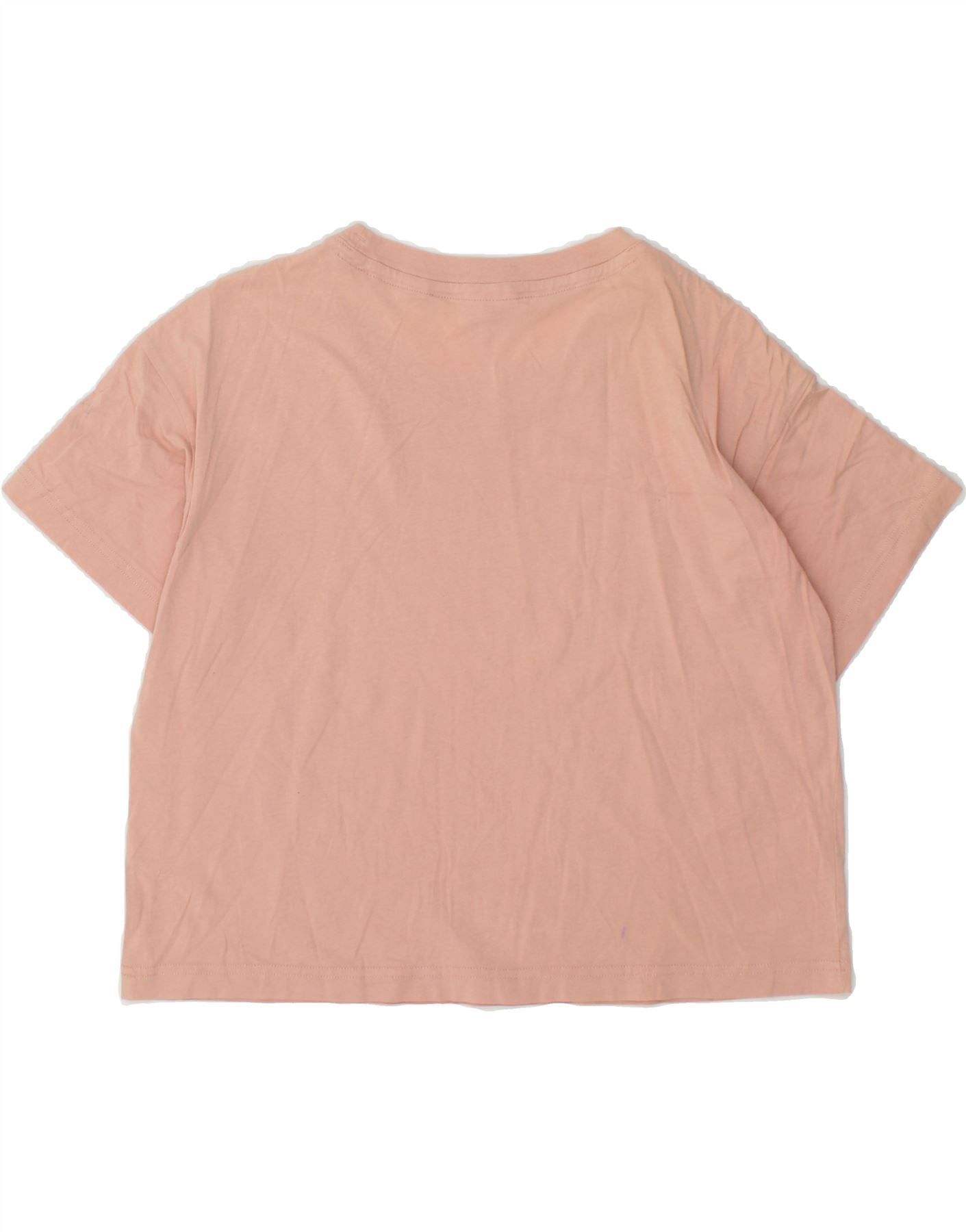 CHAMPION Womens Crop Graphic T-Shirt Top UK 14 Medium Pink