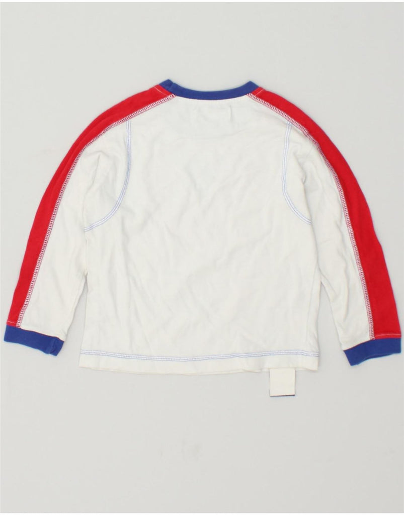 MOSCHINO Boys Graphic Top Long Sleeve 2-3 Years White Colourblock Cotton | Vintage Moschino | Thrift | Second-Hand Moschino | Used Clothing | Messina Hembry 