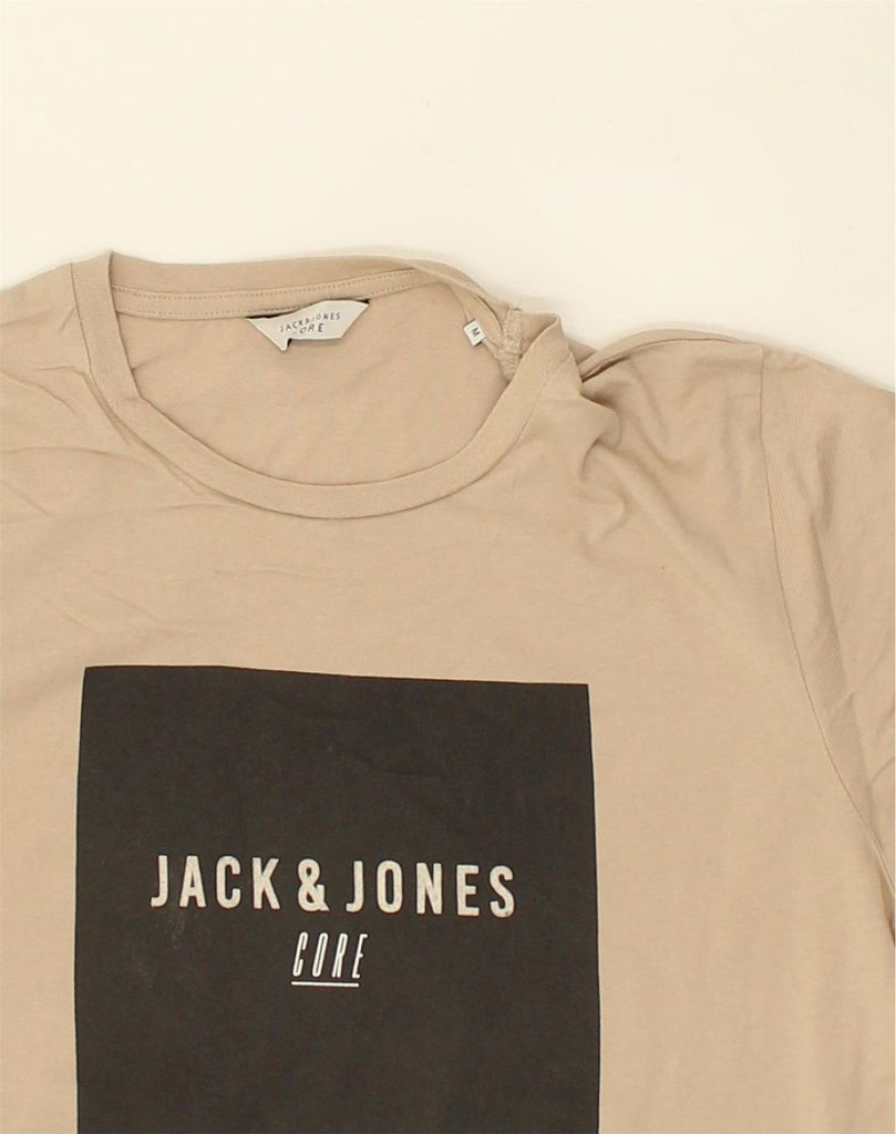 JACK & JONES Mens Graphic T-Shirt Top Medium Beige Cotton | Vintage Jack & Jones | Thrift | Second-Hand Jack & Jones | Used Clothing | Messina Hembry 