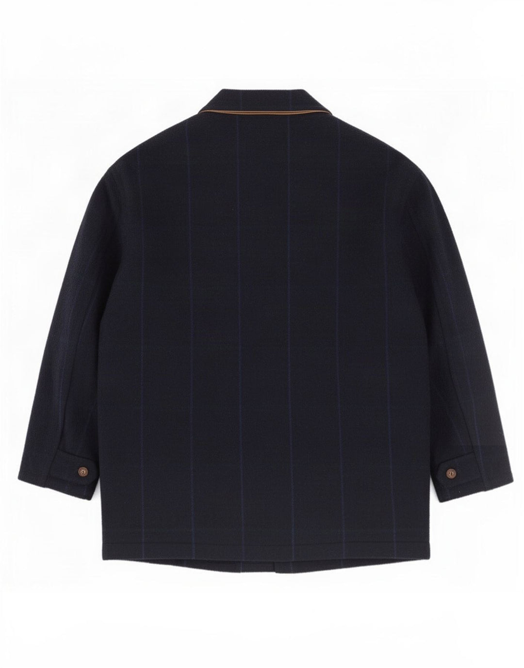 Belfe & Mens Utility Jacket IT 50 Large Navy Blue Check Wool