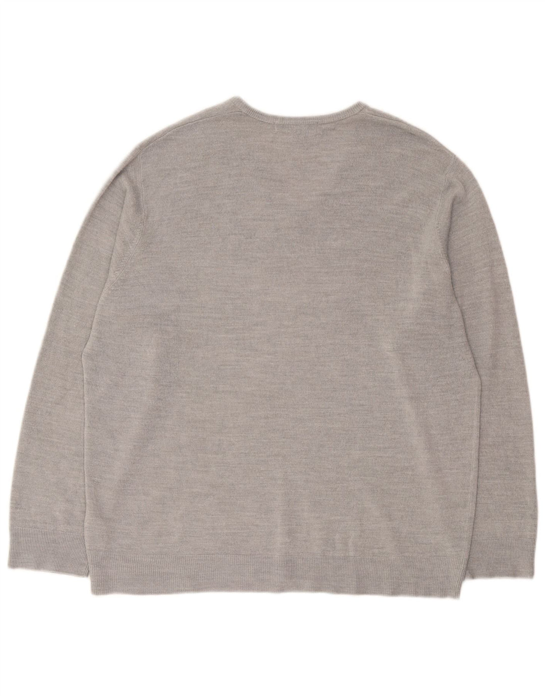 Marks & Spencer Mens V-Neck Jumper Sweater 2XL Grey Acrylic