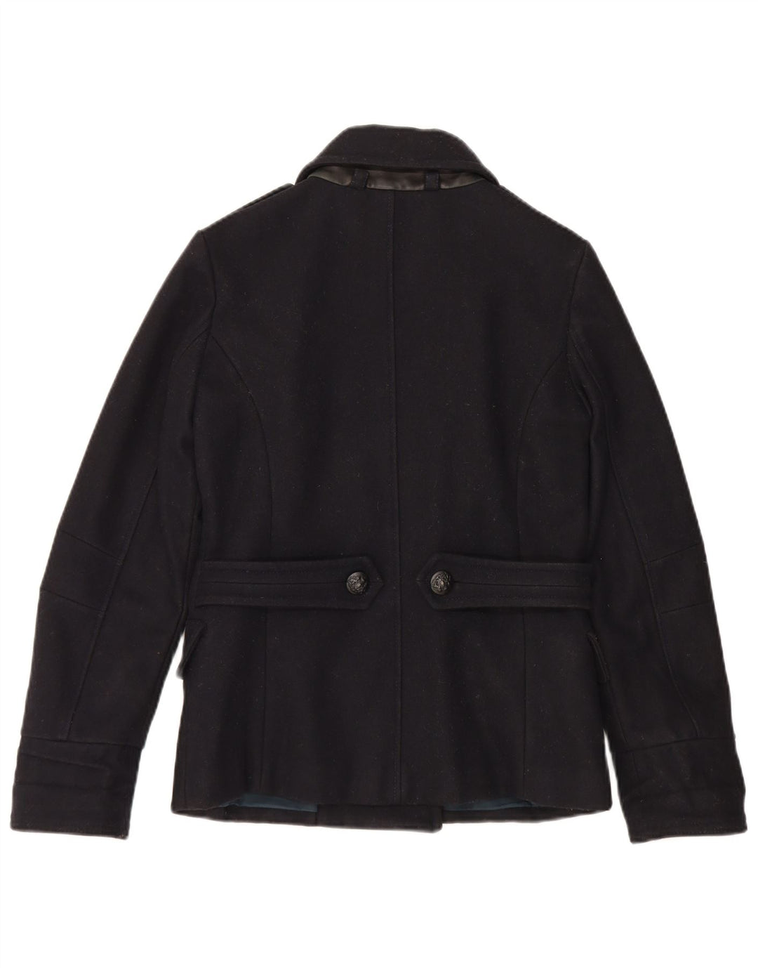 Massimo Rebecchi Womens Pea Coat IT 44 Medium Navy Blue Wool