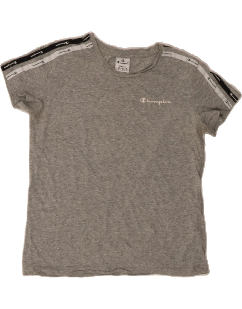 CHAMPION Womens Graphic T-Shirt Top UK 10 Small Grey Cotton Vintage Champion and Second-Hand Champion from Messina Hembry 