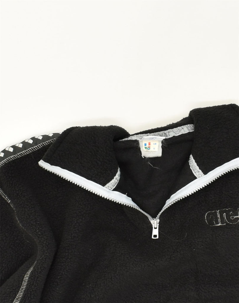 ARENA Mens Zip Neck Fleece Jumper Small Black Polyester | Vintage Arena | Thrift | Second-Hand Arena | Used Clothing | Messina Hembry 