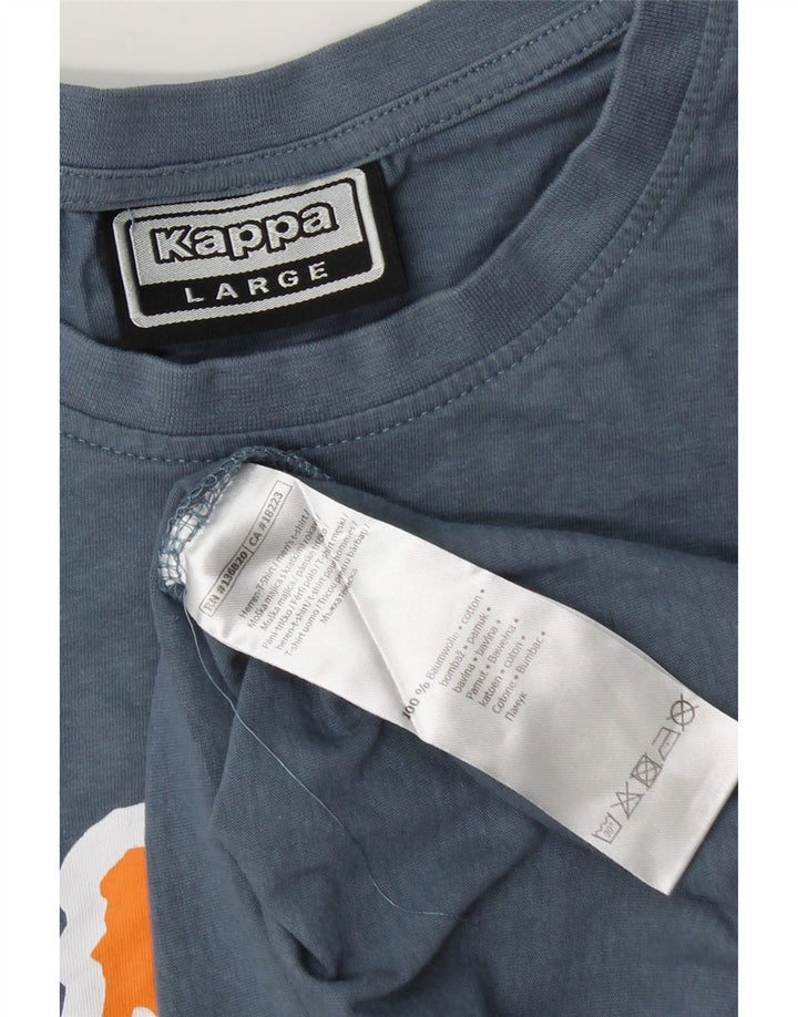 Kappa Mens Graphic T-Shirt Top Large Blue Cotton