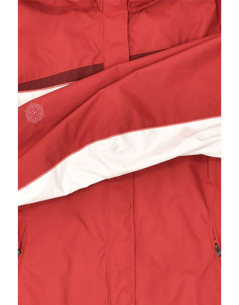 COLUMBIA Womens Hooded Windbreaker Jacket UK 14 Medium Red Colourblock | Vintage Columbia | Thrift | Second-Hand Columbia | Used Clothing | Messina Hembry 