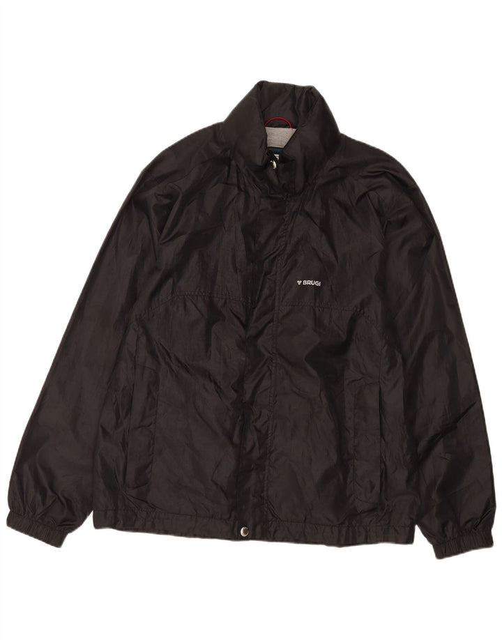 Brugi Mens Rain Jacket UK 40 Large Black Polyester