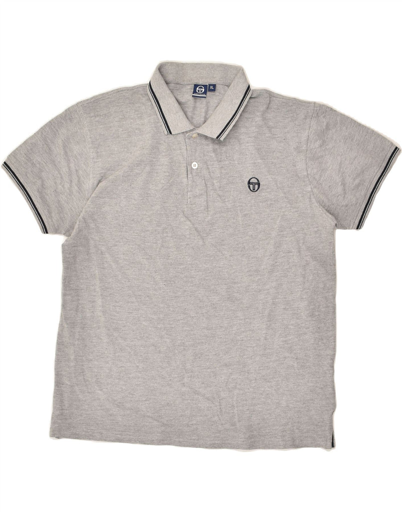 SERGIO TACCHINI Mens Slim Polo Shirt XL Grey Cotton | Vintage Sergio Tacchini | Thrift | Second-Hand Sergio Tacchini | Used Clothing | Messina Hembry 