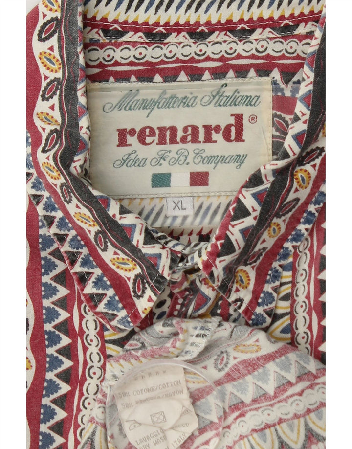 Renard Mens Shirt XL Multicoloured Geometric Cotton