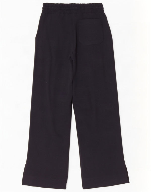 Reiss Womens Wide Leg Tracksuit Trousers UK 10 Small Black Polyester