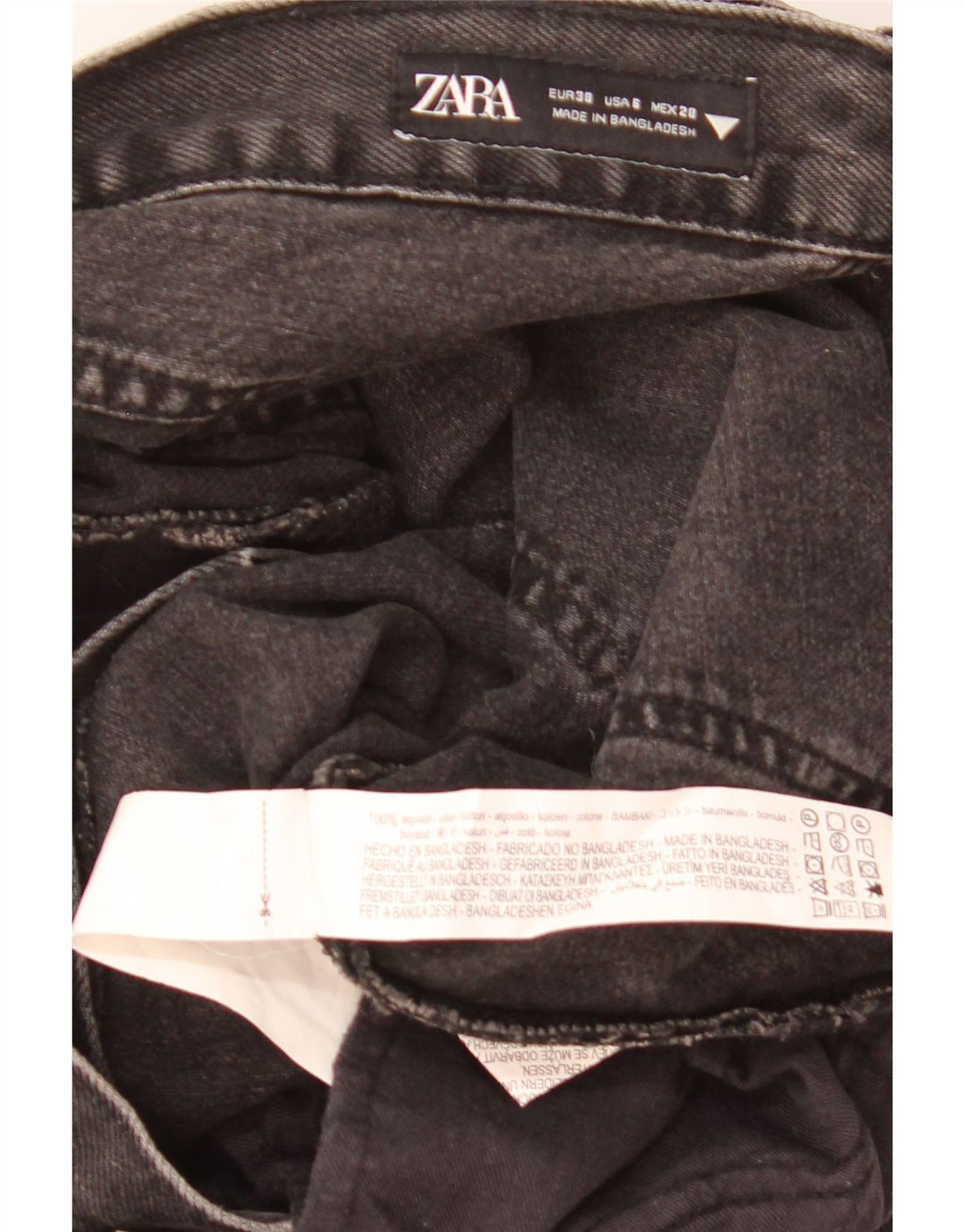 Zara Womens Straight Jeans EU 38 Small W29 L30 Grey Cotton