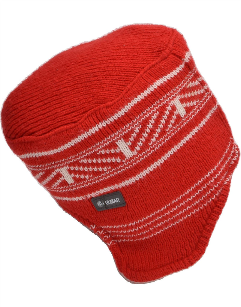 COLMAR Mens Knit Trapper Hat One Size Red Fair Isle Wool | Vintage Colmar | Thrift | Second-Hand Colmar | Used Clothing | Messina Hembry 