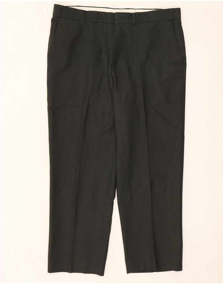 Marks & Spencer Mens Straight Chino Trousers W38 L29 Green Polyester