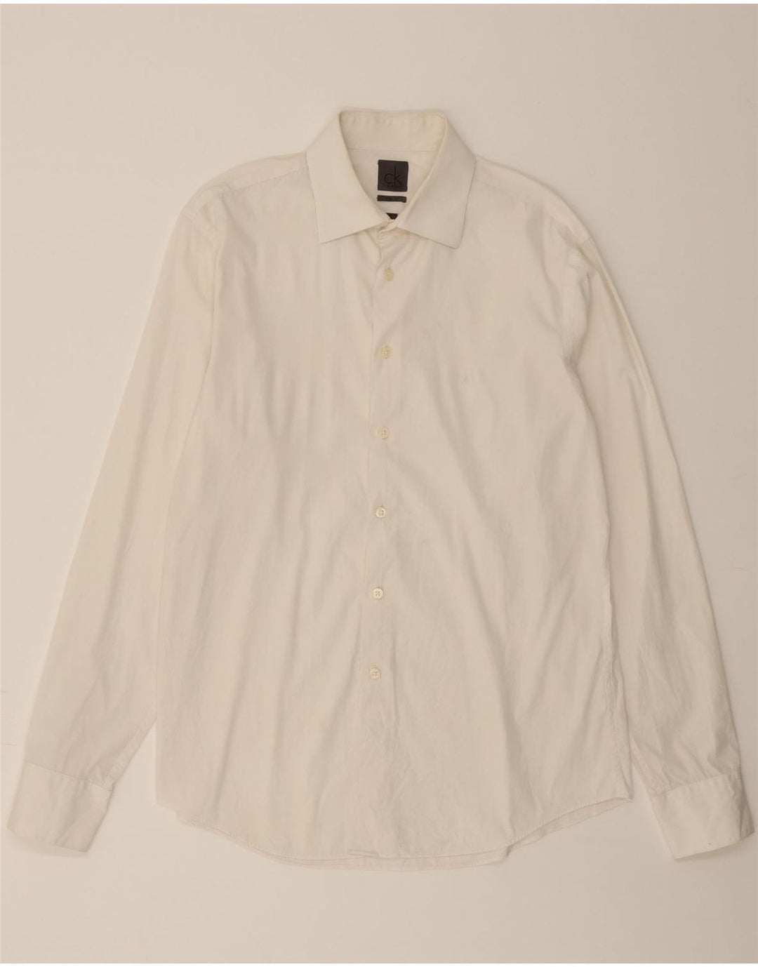CALVIN KLEIN Mens Shirt Size 41 Medium White Cotton Vintage Calvin Klein and Second-Hand Calvin Klein from Messina Hembry 