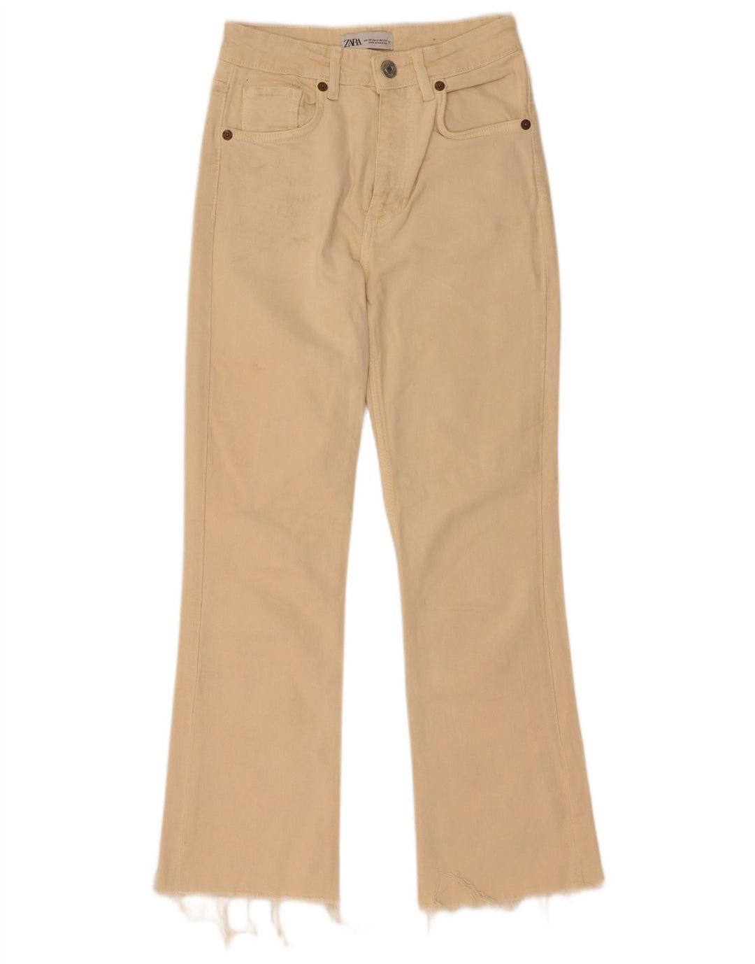 Zara Womens Bootcut Jeans EU 34 2XS W24 L27 Beige